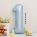 40-Zoll hellblauer Zahlenballon 1 für Geburtstagsdekorationen aus Folie - Zahl 1 / 40 Zoll / Babyblau