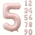 Hochwertiger 40-Zoll matt babyrosa Nummer Fünf Aluminiumfolienballon für Geburtstagsparty-Dekoration - Baby Rosa Nummer 5