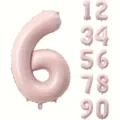 40-Zoll babyrosa Nummer 6 Aluminiumfolienballon für Geburtstagsfeierdekorationen - Baby Rosa Nummer 6