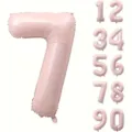 40-Zoll-Folienballon in Pastellrosa Nummer 7 für Geburtstagsparty-Dekorationen - Baby Rosa Nummer 7