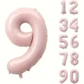 Großer 40-Zoll-Folienballon Nummer 9 in Babyrosa für Geburtstagsfeiern und Dekorationen - Baby Rosa Nummer 9