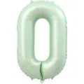 Großer 40-Zoll-Folienballon Nummer 0 in Mintgrün für Geburtstags- und Partydekorationen - Olive Zahl 0