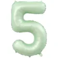 Olivgrüner Folienballon Nummer 5 für Geburtstagsdeko - Olive Zahl 5