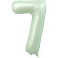 40 Zoll pastell olivgrüner Folienballon Nummer 7 für Geburtstagsparty Dekoration - Olive Zahl 7