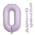 Lavendel 40-Zoll Folienballon Nummer 0 für Geburtstagsfeiern und Eventdekorationen. - Creme-Lila Nummer 0 / 40 Zoll