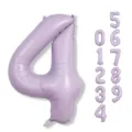 Riesiger pastellvioletter Folienballon Nummer 4 für Geburtstagspartydekorationen - Creme-Lila Nummer 4 / 40 Zoll