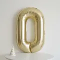 Großer 40-Zoll goldene Folienballon Nummer 0 für Geburtstage und Party-Dekorationen - Zahl 0 / 40 Zoll / Weißgold