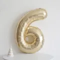 Großer 40-Zoll-Folienballon in Champagnergold Nummer 6 für elegante Geburtstagsdekorationen - Zahl 6 / 40 Zoll / Weißgold