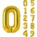 40-Zoll große goldene Aluminiumfolien-Zahlenballons für die Geburtstagsfeierdekoration - 40 Zoll Gold Nummer 0