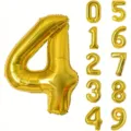 40 Zoll großer goldener Zahl 4 Folienballon und 0-9 Zahlen Set für Geburtstag - 40 Zoll Gold Nummer 4