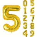 Große 40 Zoll glänzende goldene Zahlen Folienballons Set für Geburtstagsparty Deko - 40 Zoll Gold Nummer 5