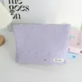 Purple silver star sequin cosmetic bag large capacity portable makeup pouch for daily use - Makeup Bag / Purple