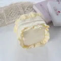 Ins Stil Rüschen quadratisch Kosmetiktasche süß Mädchen Münztasche Make-up Aufbewahrung - Beige
