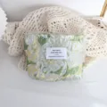 Borsa cosmetica floreale goffrata retrò portatile di grande capacità per rossetto viaggio. - Borsetta Fiore Filo d'Argento Rossetto