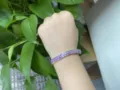 S925 Silber lila Zirkonia Tennisarmband, glänzende Kristall Armkette eleganter Damenschmuck. - 925er Silber / Dunkelviolett