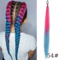 Synthetic gradient pink blue hair extension clip in braid ponytail for women daily use - Color Code 54 (Single Pack)