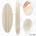 Synthetic long straight hair ponytail extension with elastic band, color 171/60, 70cm - Platinum Blonde Mix (171/60)