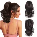 Estensione coda di cavallo con pinza in capelli sintetici marrone scuro 25cm - Stile 2/33