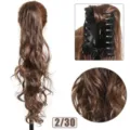Synthetische krullende paardenstaart haarverlenging met haarklem, lang haar detail. - 60CM / 2/30 (Donkerbruin Verloop)