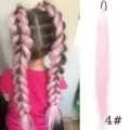 Synthetic pink hair extension ponytail braid 65cm 50g hair tie piece for women girls. - Pink (Single Pack)