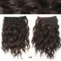 Extension capelli ricci onda d'acqua sintetica clip in 4 pezzi 30cm marrone scuro donna - Onda d'Acqua Set da 4 Pezzi (6#) / Marrone scuro