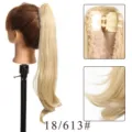 Synthetic wavy claw clip ponytail extension, medium long blonde hair piece for women. - Ash Blonde Mix (18/613#)