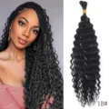 18 inch deep wave haarverlenging in 1B natuurlijk zwart, krullende weaving bundels. - 24 inch / Natuurlijk Zwart (1B)