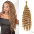 18 inch deep wave haar extensies 27# blonde krullende bundels voor professionele kapsels. - 24 inch / Goud (27)