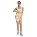 Seamless ribbed yoga set women light yellow short top high waist shorts athletic outfit - S / Top And Bottom / Square Neck - Beige