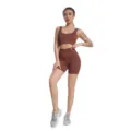 Nahtloses geripptes Yoga Set Damen Fitness Sport-BH und Biker Shorts braun Sportbekleidung - S / Top Und Bottom / Eckiger Ausschnitt - Braun