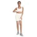 Damen Seamless Geripptes Yoga Set Sportbekleidung Fitness Gym Workout BH und Shorts Weiß - S / Top Und Bottom / Eckiger Ausschnitt - Milchweiß