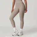 Taupe nudefarbene enge Yoga Leggings Set, hochtaillierte Fitness Sportbekleidung Damen. - S / Unterteile / Leinen