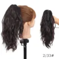 Synthetic wavy ponytail hair extension with claw clip, long curly hair piece for women. - Black Red Ombre (2/33)