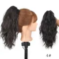 Synthetic claw clip wavy ponytail hair extension in dark brown #4 for women daily styling. - Dark Brown(4)