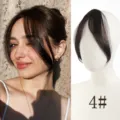 French bangs hair extension middle parting hair piece natural look 4# color daily wear - Calico