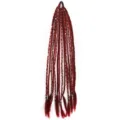 60cm synthetic braided ponytail extension, bohemian style dark red hair piece for daily wear. - Dark Red