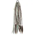 Synthetic hair braid 60cm bohemian handmade braided ponytail with elastic band - Brown Cyan