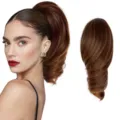 25cm Molletta Capelli Ricci Coda Di Cavallo Estensione Sintetica Marrone Parrucca - Marrone chiaro