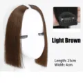 Extensiones de cabello flequillo lateral clip corte princesa 25cm castaño claro natural 1 par - Tostado
