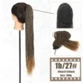 Synthetic Afro twist drawstring ponytail wig for women, 70cm long braided hair extension. - Natural Black Mix Honey Blonde