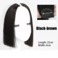 Frangia capelli finta taglio principessa nero-marrone lunghezza 25cm larghezza 4cm - Marrone nero