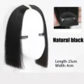 Extensiones de pelo negro natural corte hime flequillo lateral clip-in longitud 25cm anchura 4cm - Negro Natural