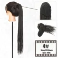 Long braided drawstring ponytail synthetic wig for women, 70cm long boho twist hair extension. - 4