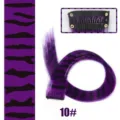 Purple black leopard print synthetic hair extension clip on highlight hair piece for party. - Purple Black Pattern