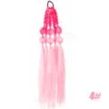 Gradient pink synthetic bubble braid hair extension ponytail 24 inch 60cm hair accessory. - Pink Sakura Pink Gradient Bubble Braid