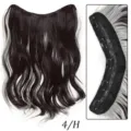 Extension de cheveux ondulés synthétiques à 5 clips en V avec mèches, longueur 48cm, poids 165g. - EX59-4/H (Brun Noir Méché)