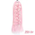 Pink synthetic bubble braid ponytail hair extension, gradient 24 inch 60cm for daily party use. - Light Pink Bow Silver Thread Twist Braid
