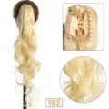 Synthetische blonde krullende paardenstaart haarverlenging met klem, lang en golvend. - 60CM / 102