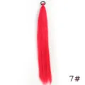 Synthetic hair ponytail extension detail, red braided hair tie piece for women daily styling. - Red (Single Pack)