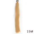 Synthetic blonde hair extension braid detail, 65cm length, 50g weight with hair tie. - Gold (Single Pack)